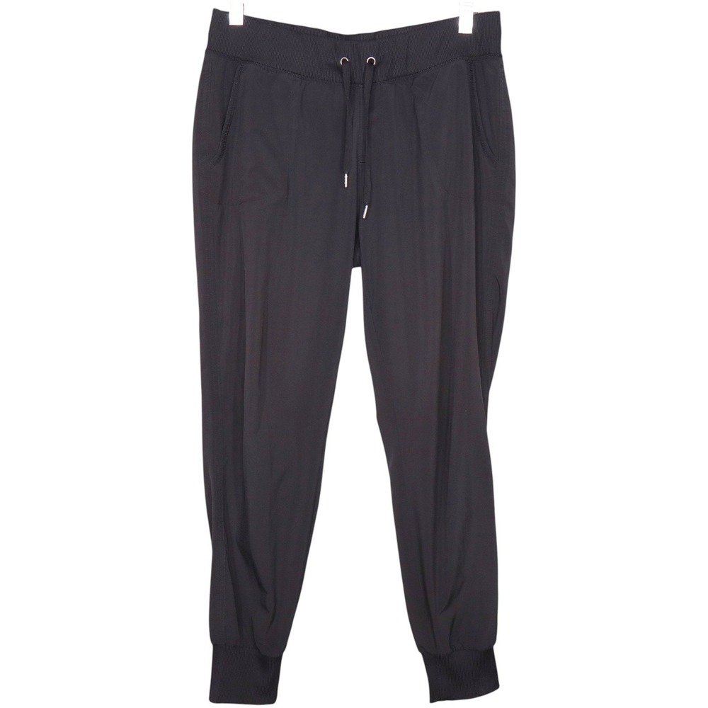 Athleta Jogger Pants Womens 4P Black Drawstring Activewear Lightweight Sporty
